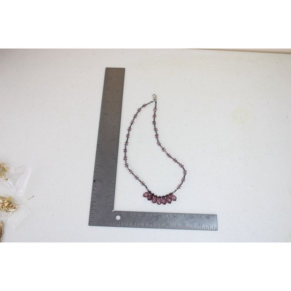 Faux Amethyst Beaded Necklace Vintage Purple Lavender Lilac 90891 - Picture 5 of 5